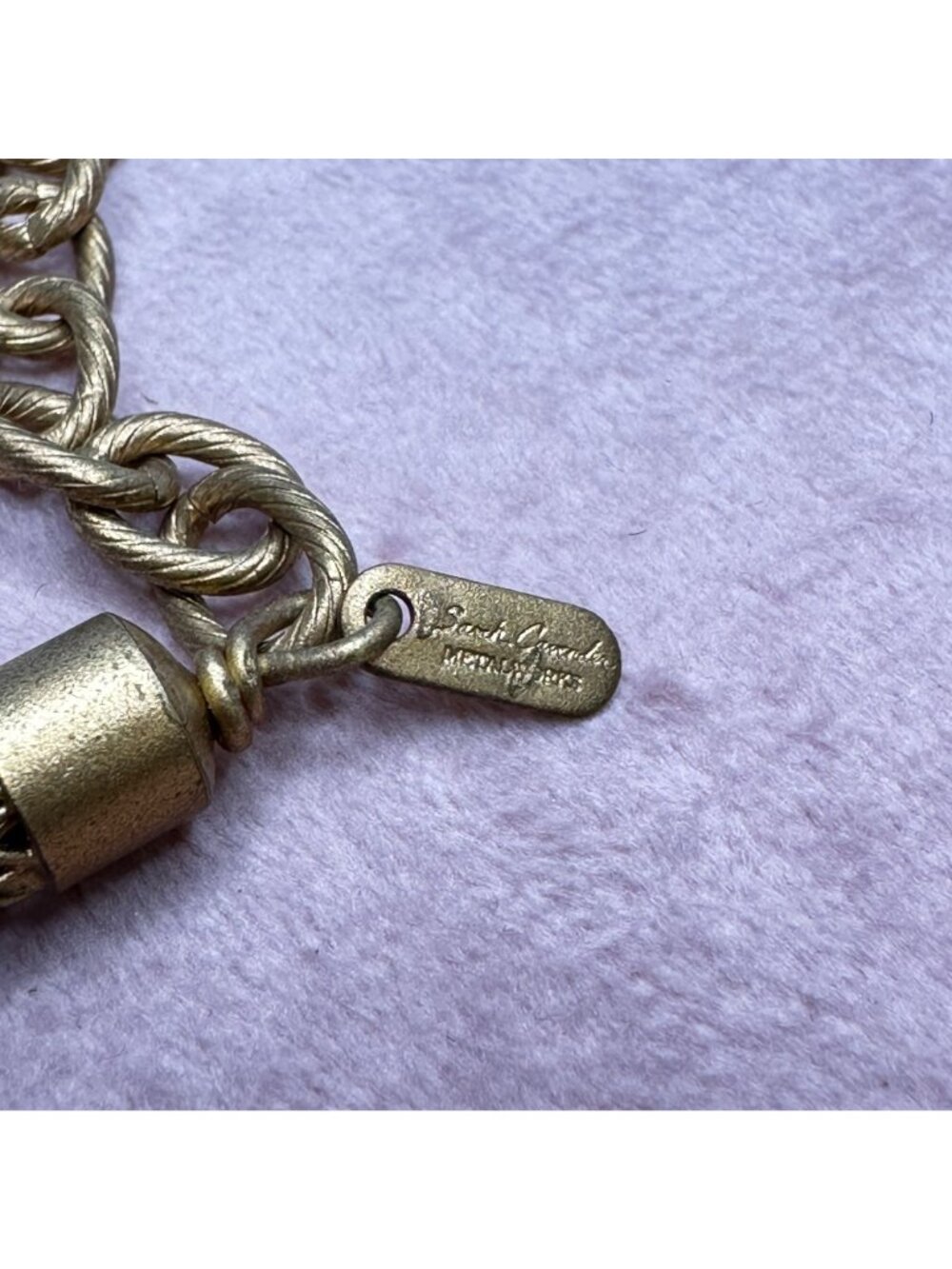 Sarah Cavender Metalworks Gold Mesh Necklace Blue Chandelier Pendant Statement - Picture 12 of 14
